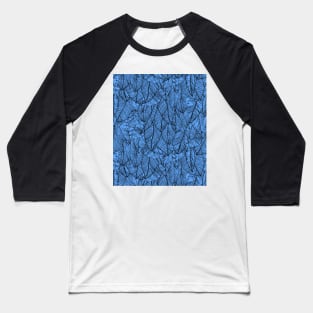 Blue Black Feather Angel Wings Print Baseball T-Shirt